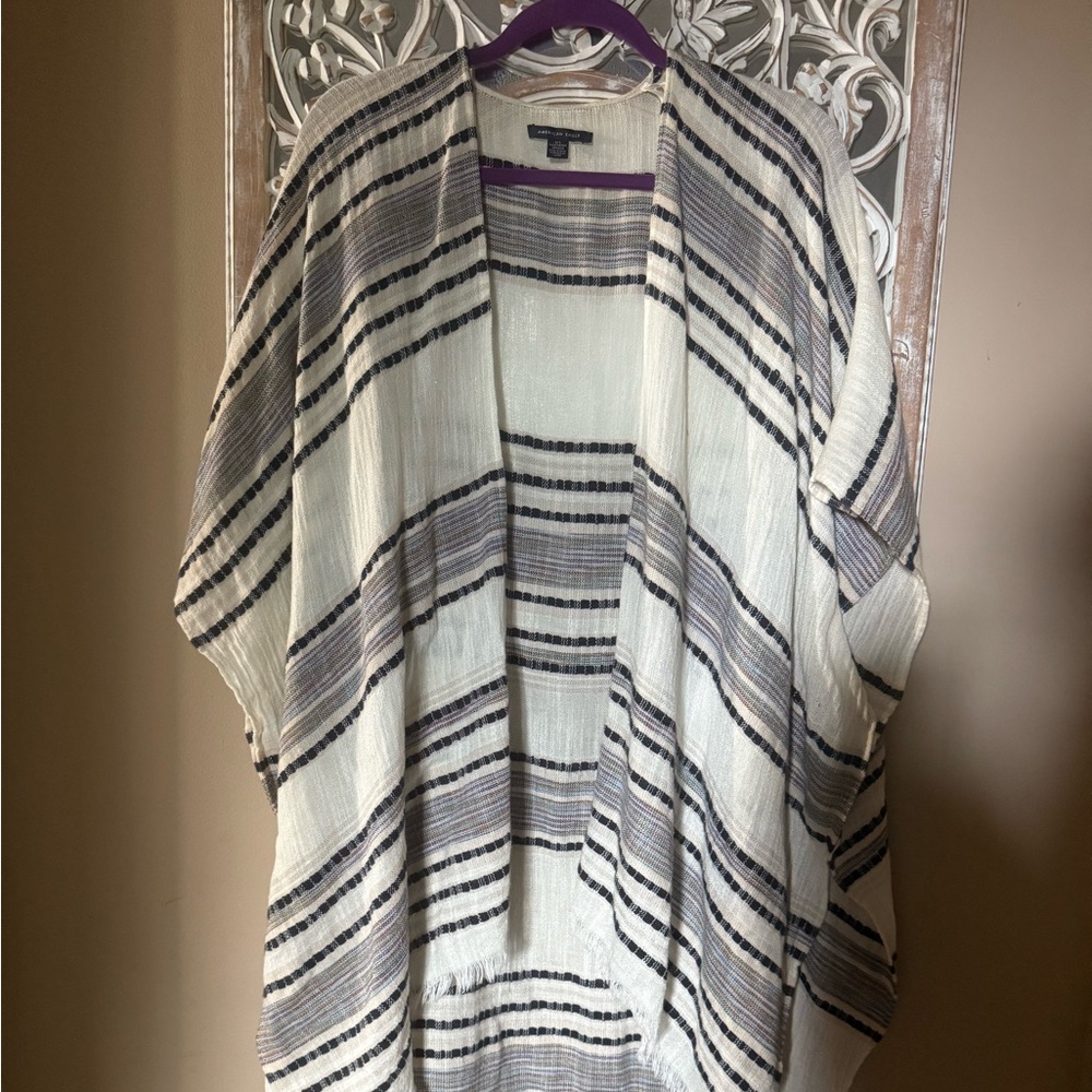 American Eagle Striped Knit  Open Front Top